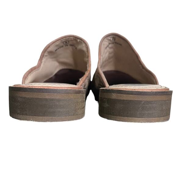 JOURNEE SIGNATURE PERRI Women's Pink‎ & Tan Woven Leather Slip-On Mule Size 9 - Picture 4 of 11
